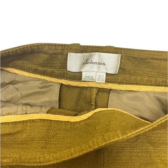 Elevenses Anthropologie Boho Tweed Brown Green Mid Rise Shorts Size 2 - Picture 3 of 10